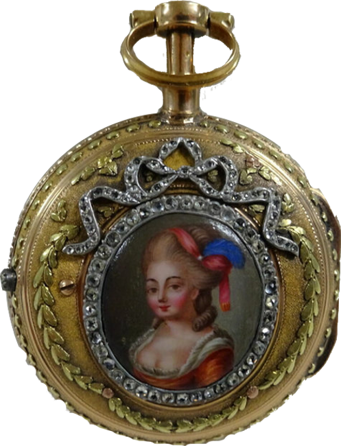 Montre du XVIIIe siècle du Musée du Louvre: Portrait en médaillon de femme