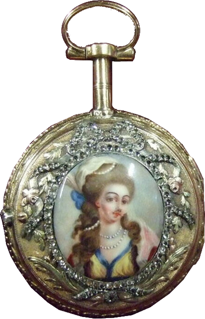 Montre du XVIIIe siècle du Musée du Louvre: Portrait médaillon de petite maîtresse