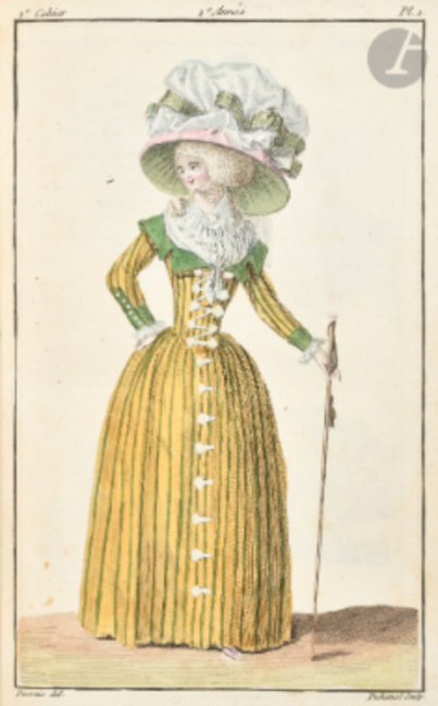MAGASIN DES MODES NOUVELLES, françaises et anglaises, décrites d’une manière claire & précise, & représentées par des Planches en Taille-douce, enluminée, 1786 - 1787